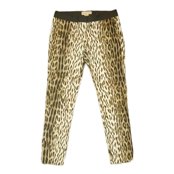 Michael Kors Brown Animal Print Straight Pants - Picture 2 of 7
